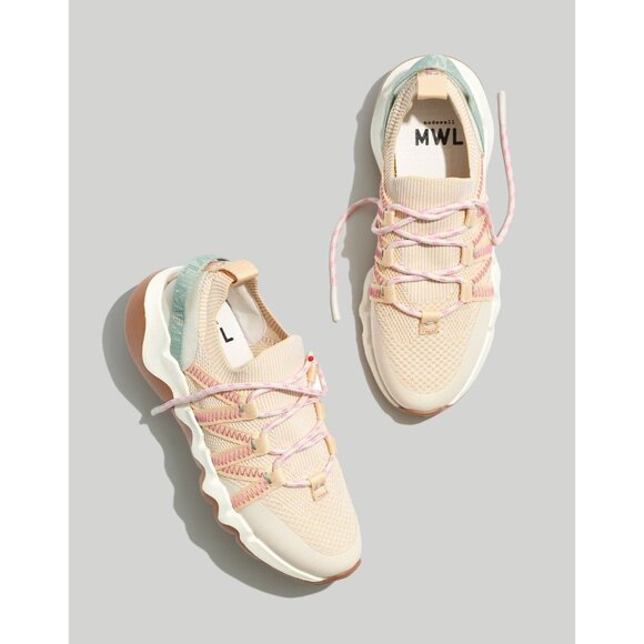 Madewell NF189 Field Knit Sneakers Womens 7.5M Lace Up Lightweight Pale Celadon - Picture 12 of 12